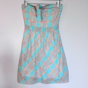 Strapless Plaid Dress